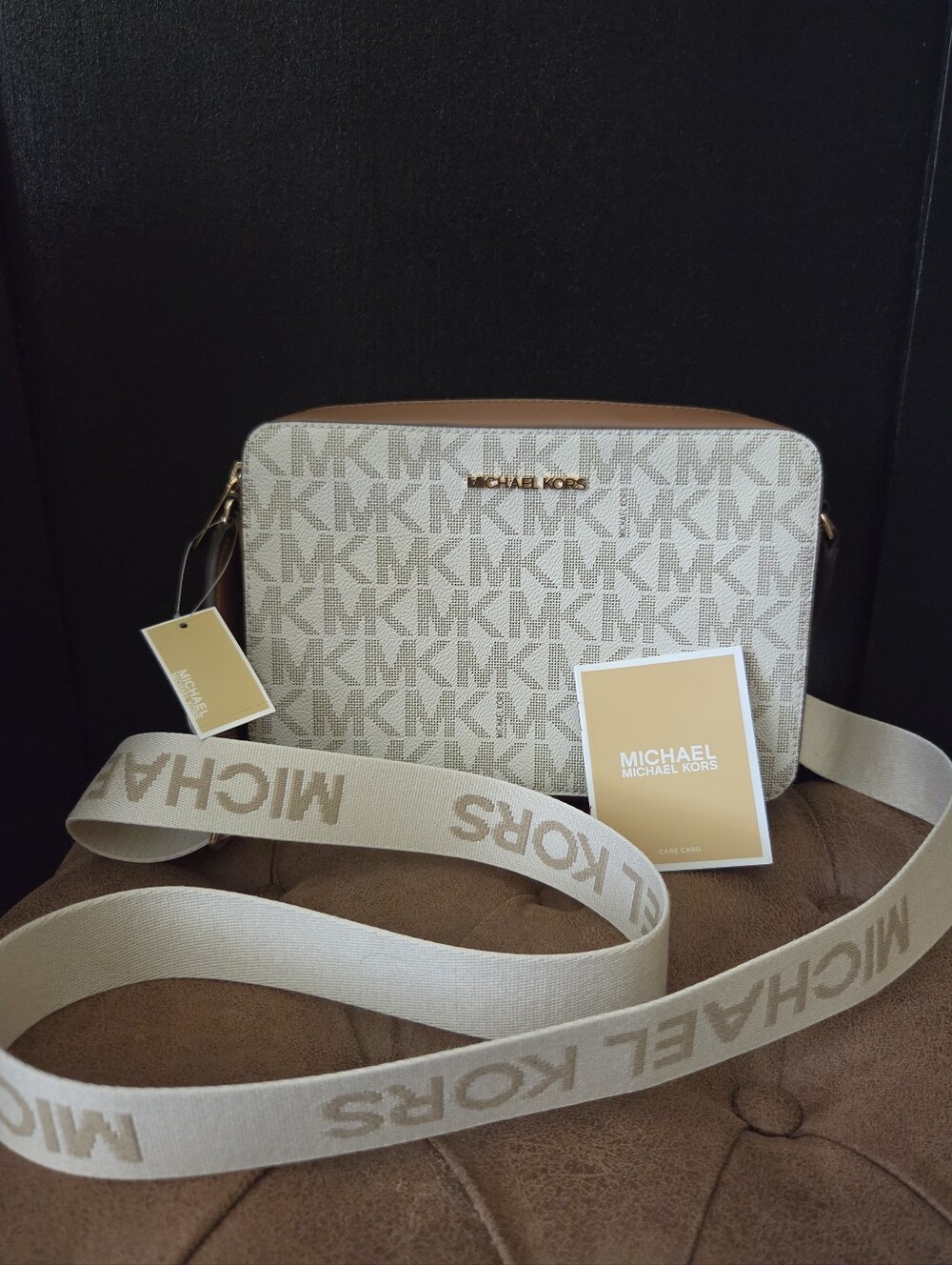Michael Kors Logo Camera Bag with Branded Strap